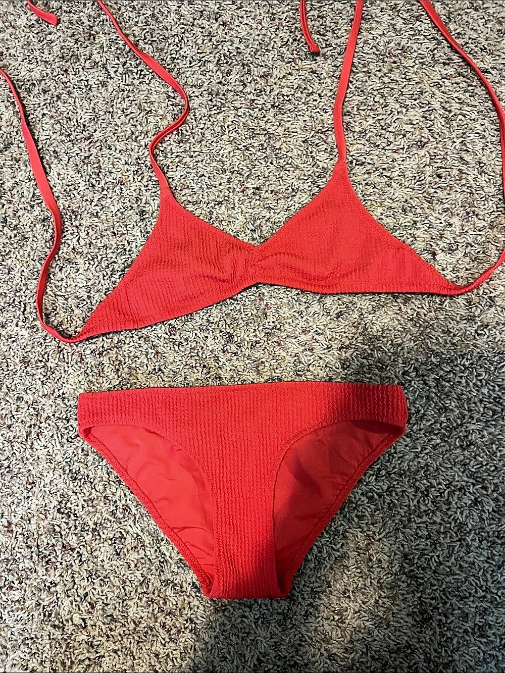 Arie coral ribbed bikini